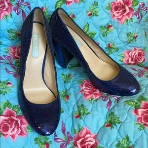 Betsey Johnson Blue Sequin Pumps